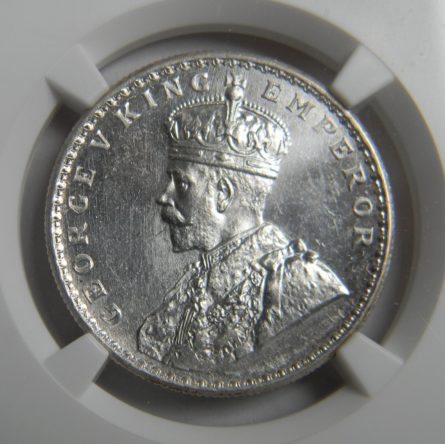India 1919C silver Rupee, Calcutta mint