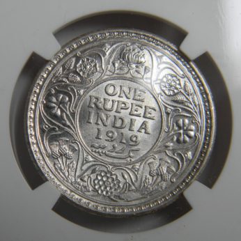 India 1919C silver Rupee, Calcutta mint