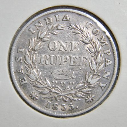 British East India Company 1835 silver Rupee