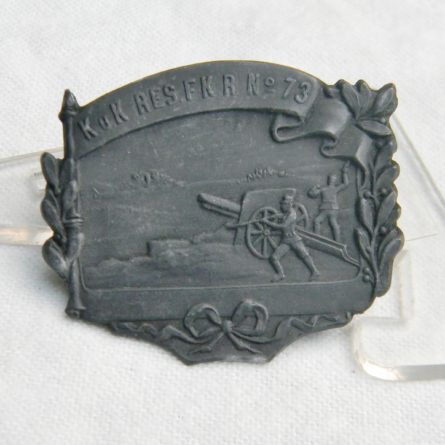 WW1 AUSTRIA 73rd Field Cannon Regiment cap badge RES FKR