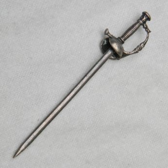 Vintage European silver fencing sword pin
