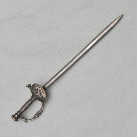 Vintage European silver fencing sword pin