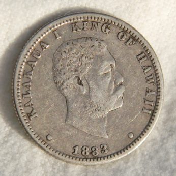 HAWAII 1883 silver Hapaha 25 Cents