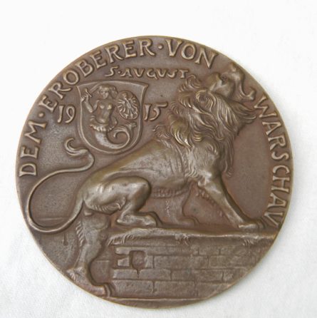 Germany Karl Goetz 1915 Warsaw capture bronze medal