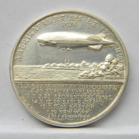 Germany airship LZ126 1924 silvered bronze medal