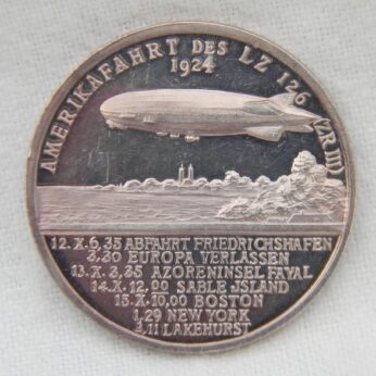 GERMANY 1924 airship LZ126 Proof silver medal