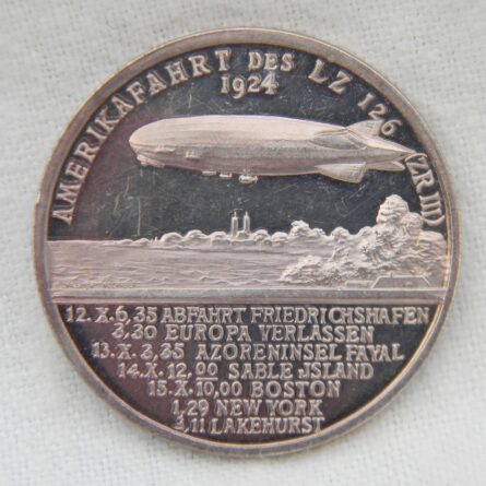 GERMANY 1924 airship LZ126 Proof silver medal