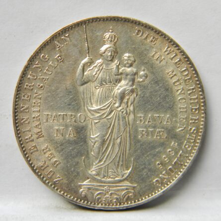 Bavaria 1855 silver 2 Gulden Madonna