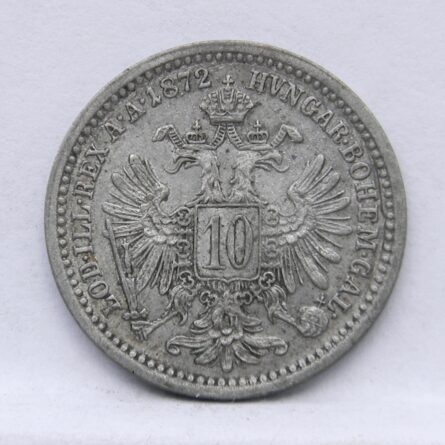 Austria 1872 silver 10 Kreuzer