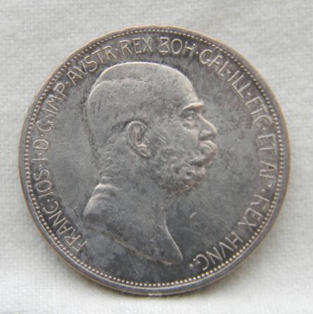 Austria 1908 silver 5 Corona