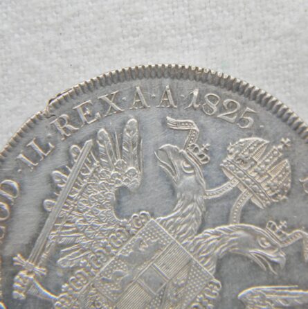 AUSTRIA, Empire large 1825A silver Taler/Thaler, Franz II era 2nd year of issue; rare AU - Image 3