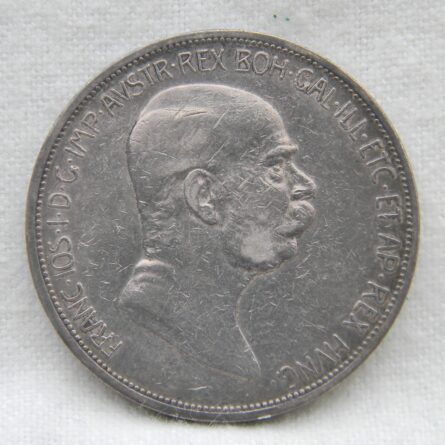 Austria 1908 silver 5 Corona XF