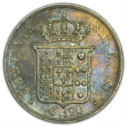 Italian States Naples 1855 silver 120 Grana