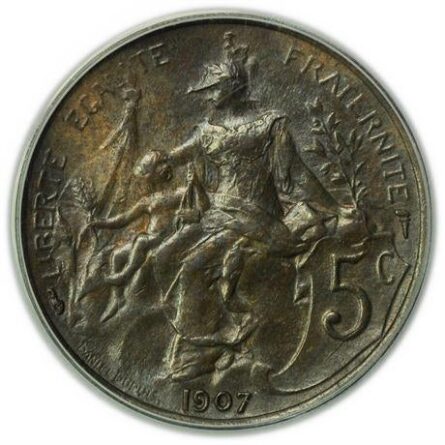 France 1907 bronze 5 Centimes