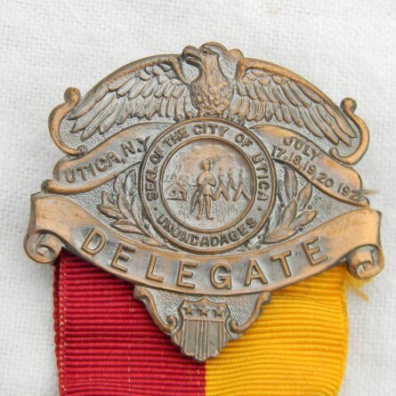 USA Spanish-American War Veterans Delegate badge 1921 Utica, NY event; excellent condition - Image 3