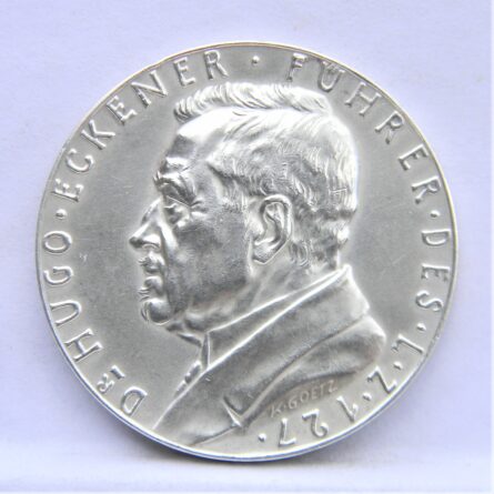 Germany Karl Goetz 1929 Graf Zeppelin airship silver medal