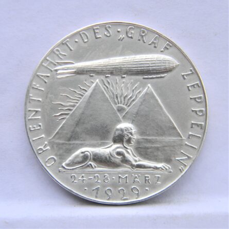 Germany Karl Goetz 1929 Graf Zeppelin airship silver medal