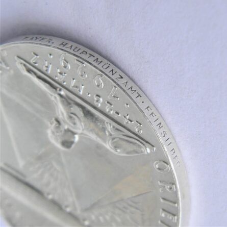 GERMANY airship Graf Zeppelin (D-LZ127) 1929 "Flight to the Orient" silver medal by Karl Goetz (K-428); RARE type - Image 5