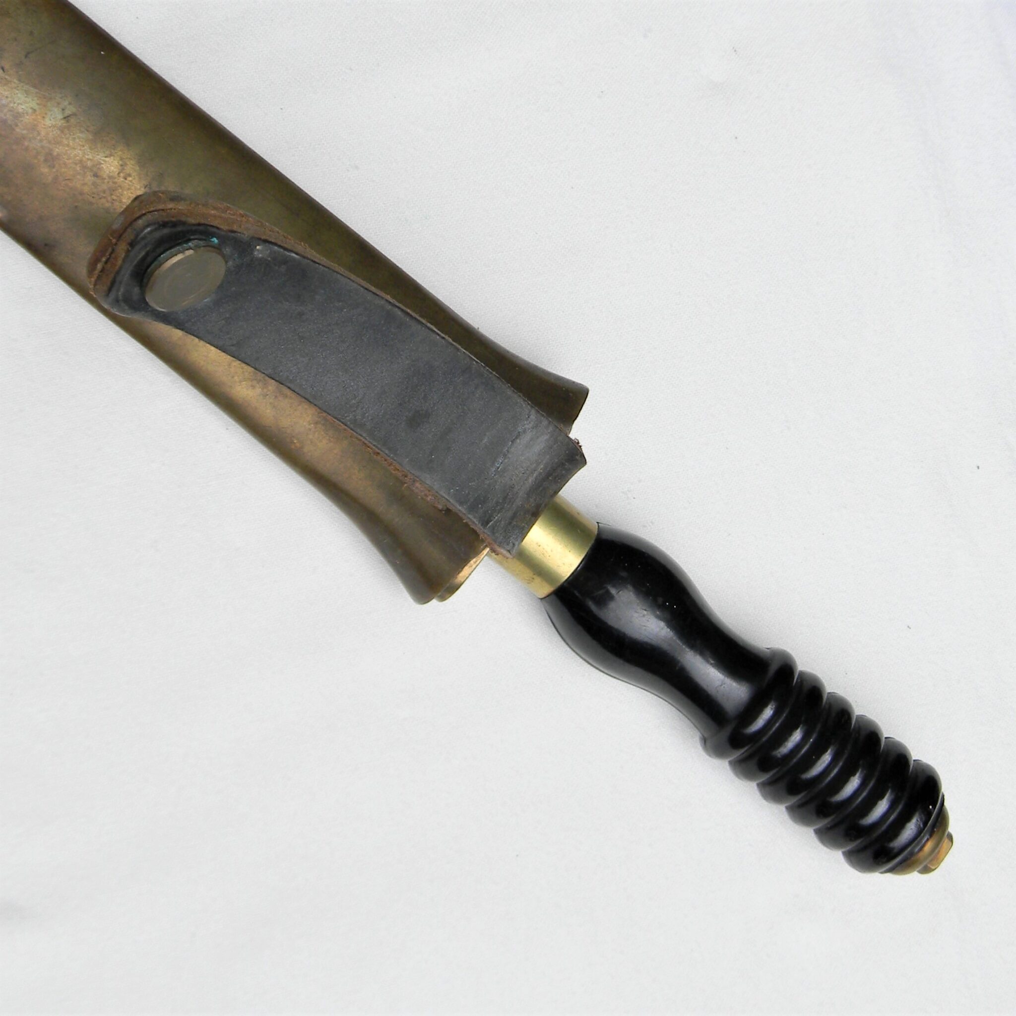 WW2 British RN Siebe Gorman diving knife, original brass scabbard