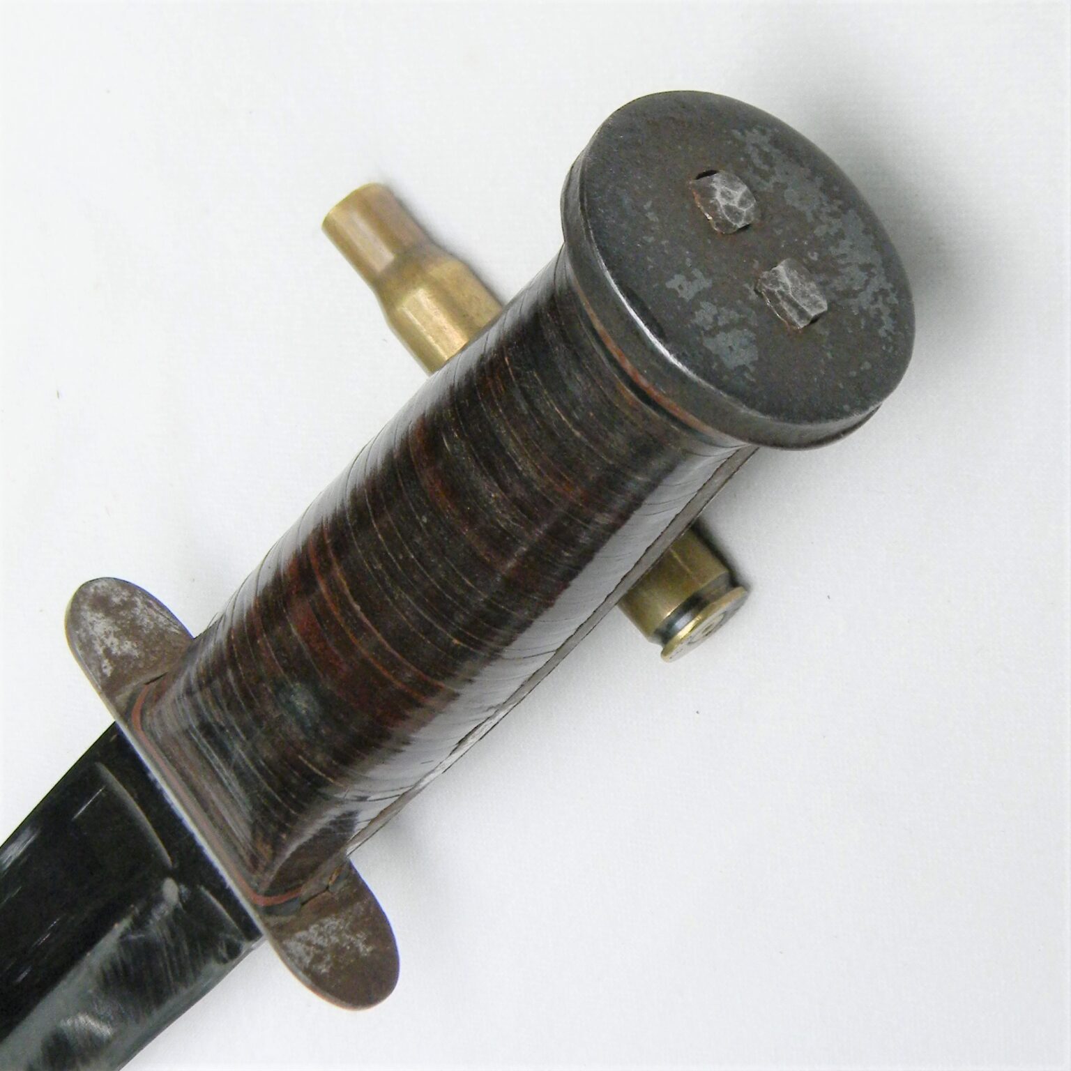 Western WW2 G468 fighting knife, huge 8in blade, original scabbard