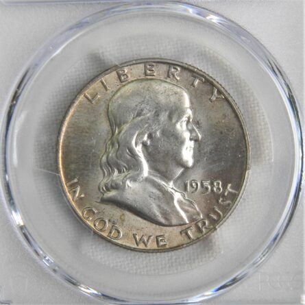 USA 1858D silver Franklin Half Dollar