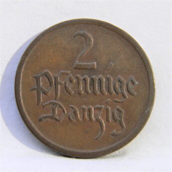 Poland Danzig 1923 bronze 2 Pfennig