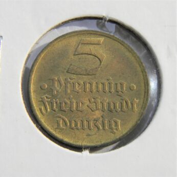 Poland Danzig 1932 bronze 5 Pfennig