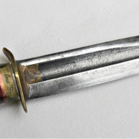 American WW2 highly decorated "theater" fighting knife marked with major Pacific Campaign locations; M1905 bayonet blade, one of a kind fighter - Image 4