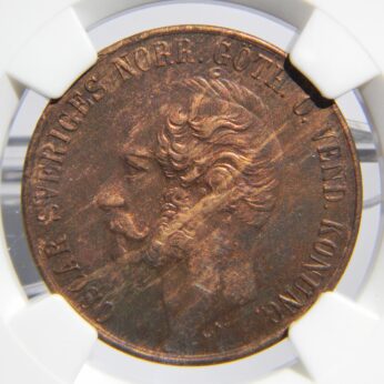 Sweden 1858 bronze 5 Ore