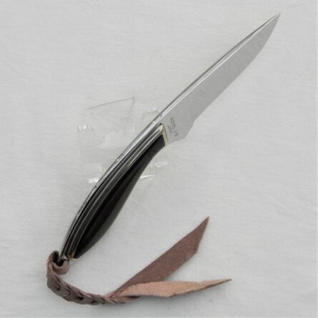 Browning model 376 knife made by Tak Fukuta in Japan, ebony wood handle, leather presentation case, mint NIB - Image 10