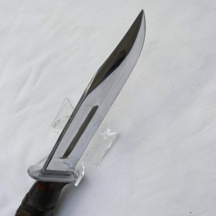 WW2 era KA-BAR "Polished Commando" American fighting knife – scarce type, original leather scabbard - Image 8