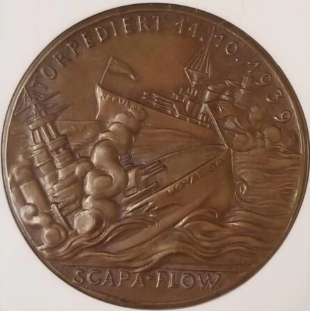 Karl Goetz 1939 U-47 Captain Gunter Prien bronze medal