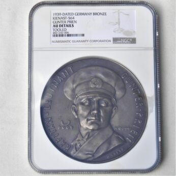 Karl Goetz 1939 U-47 Captain Gunter Prien bronze medal