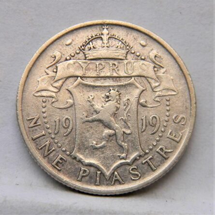 British Cyprus 1919 silver 9 Piastres