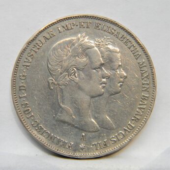 Austria 1854 silver 2 Gulden Wedding