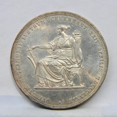 Austria 1879 silver 2 Florin Wedding Anniversary