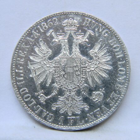 Austria 1862A silver Florin Proof