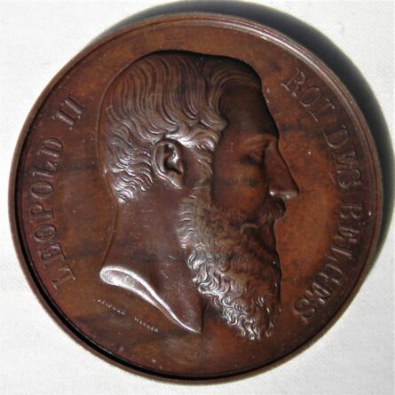 Belgium Leopold II accession 1865 bronze medal
