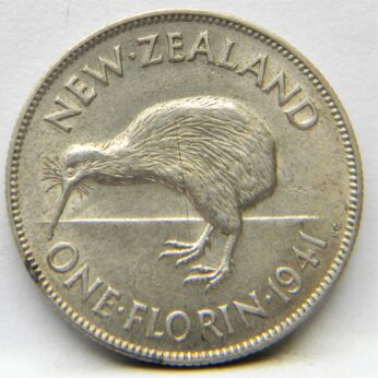 New Zealand 1941 silver Florin