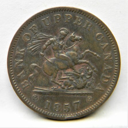 Bank of Upper Canada 1857 One Penny Bank Token