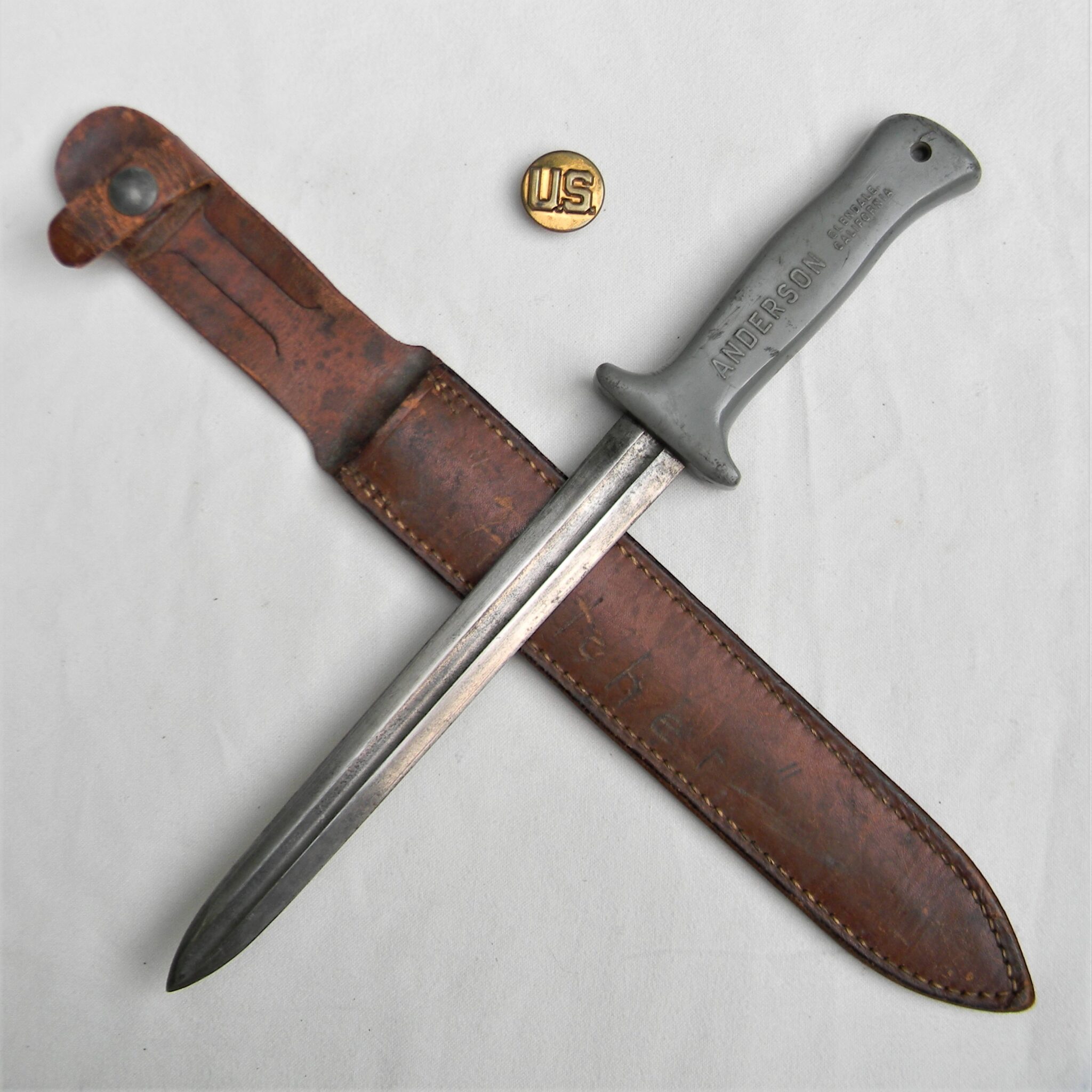 USA WW2 Anderson fighting knife made from WW1 M1913 saber