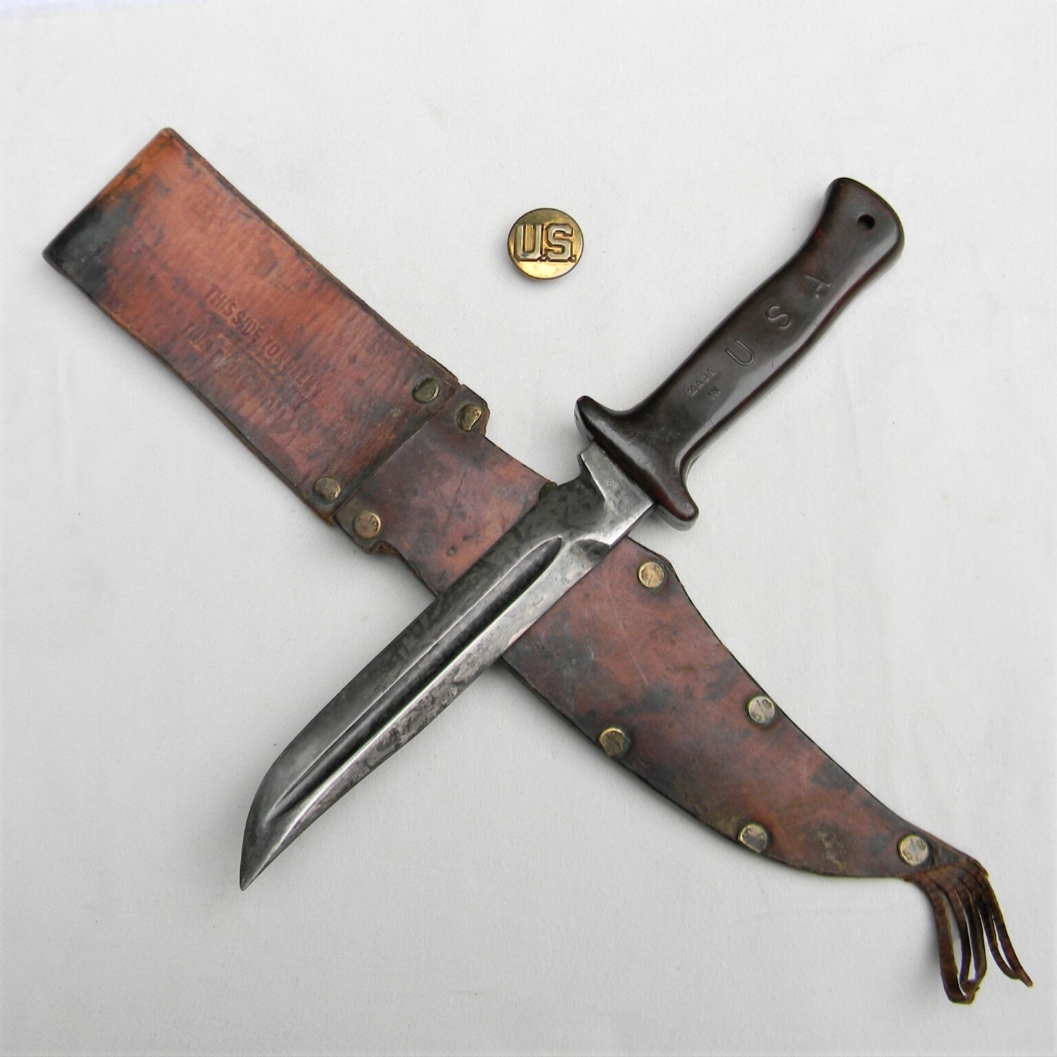 USA WW2 Anderson fighting knife made from WW1 M1913 saber