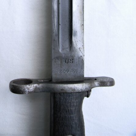 WW1 era RIA 16-in blade M1905 bayonet dated 1912, WW2 era issue composition scabbard; excellent unused condition -rare as such - Image 8