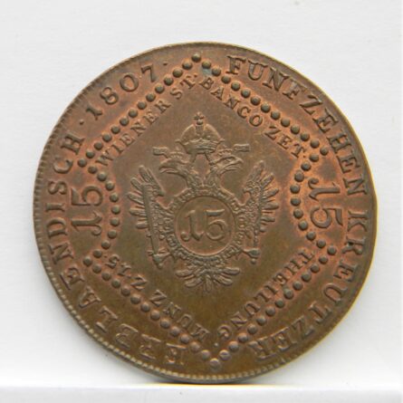Austria 1807A copper 15 Kreuzer