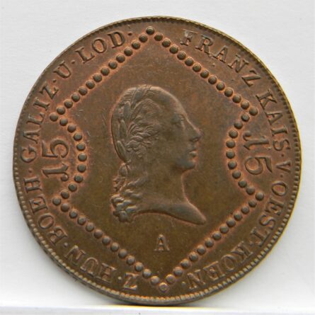 Austria 1807A copper 15 Kreuzer