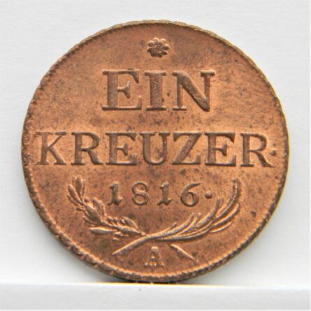 Austria 1816A copper Ein Kreuzer
