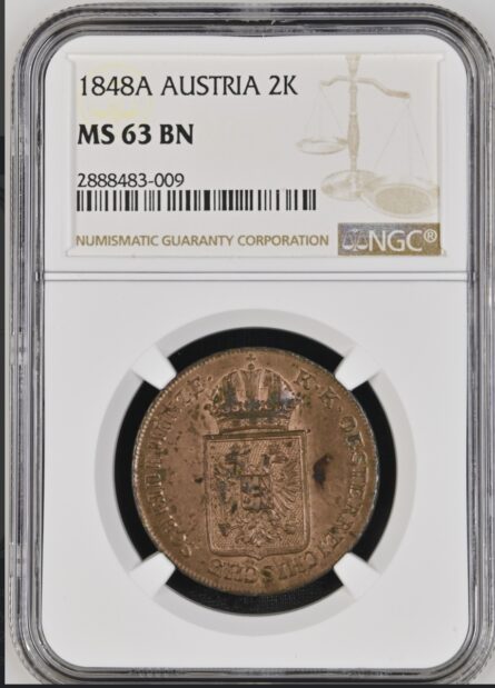 Austria 1848A copper 2 Kreuzer