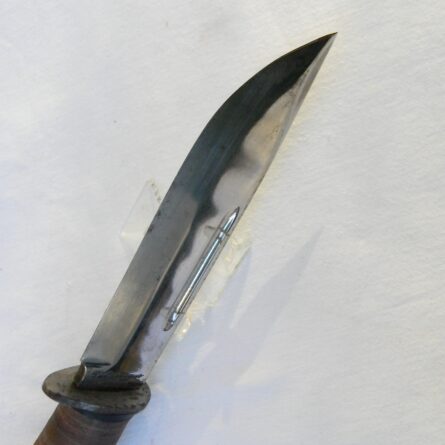 American WW2 era Cattaraugus 225Q Quartermaster Knife, original leather scabbard; rare UNUSED - Image 7