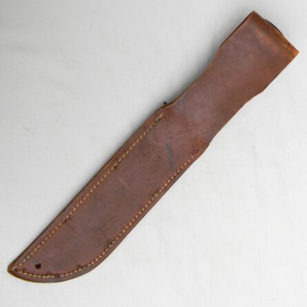 WW2 CAMILLUS rare 1st model "nut pommel" blade-marked MK2 USN Fighting Knife ID's to Bill Sloman Jr, early orig leather scabbard; excellent - Image 3