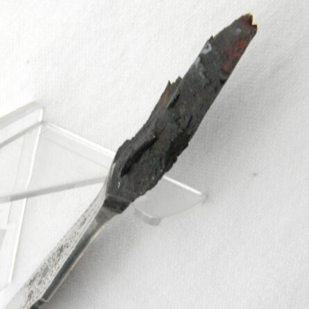 USA WW2 era unique trench art letter opener made from shell fragment; engraved Major Roy W. Lonsinger, 1945 - Image 10